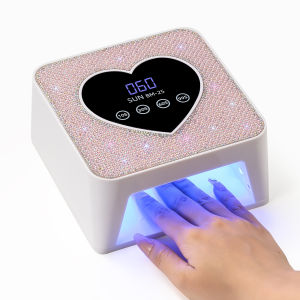 Sparkling Heart Nail Lamp Gift Set Touch Screen USB LED Nail Dryer 21 Lamps 4 Timers Compact Portable for Women Girls Manicure