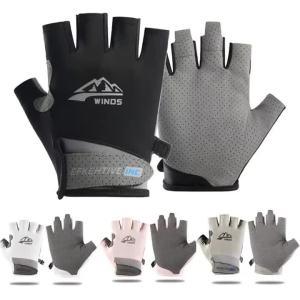 Half Finger Cycling Gloves for Men Women-Anti-Slip Breathable Bike UV Protection Gloves for Bicycle Workout Fishing Driving
