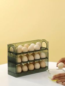 Egg Storage Box Refrigerator Side Door Storage Box Fresh-keeping Box Food Grade Flip Egg Box Kitchen Organizer Box Tray
