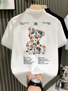 American Style Polo Shirt Short Sleeve Loose Fit Casual Fashionable Turn-down Collar Versatile Comfortable Cotton Polyester Blend