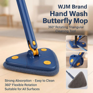 BUY 1 TAKE 1 No Hand Washing Triangle Mop Retractable Wet And Dry Mop Can Be Used For Cleaning Floors Walls And Ceilings Household Cleaner Sturdy & Durable Long Handle Sweeper Foldable and Rotatable Broom and Dustpan Set