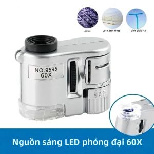 60X cầm tay kính lúp Mini Túi UV Kính lúp xách tay jeweler kính hiển vi Loupe với LED ánh sáng
