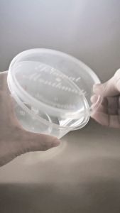 THINWALL MANGKOK DATAR 400ML WADAH MAKANAN PLASTIK PLUS TUTUP BENING SUMO (25 PCS)