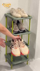ชั้นวางรองเท้า 4 ชั้น ชั้นวางของอเนกประสงค์ ที่เก็บของ วางรองเท้าได้ถึง 4 ชั้น พลาสติกเกรดA