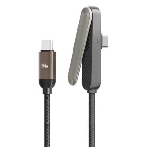 2-IN-1 Type-C Fast Charge Cable SmartPhone Data Cable Foldable Holder PD to PD Cable Bracket for iPhone 15 16 17 Xiaomi HUAWEI