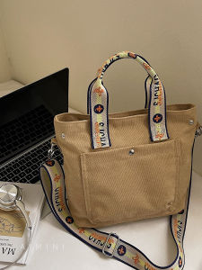 Canvas Shoulder Bag Womens Outdoor Commuting Lunch Bag Fashionable Versatile Single Shoulder Slant Cross Bag Breathable