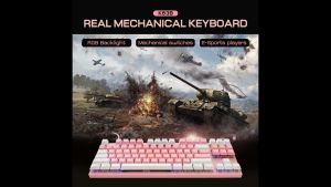 🚀 ส่งเร็ว คีย์บอร์ด OKER K83B KEYBOARD แมคคานิคอล สีชมพู 83 ระดับโค้ด RGB บล็อก ชูมู
