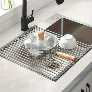Roll-up draining rack suitable for kitchen sinks bathroom sinks storage racks storage shelves kitchen accessories.