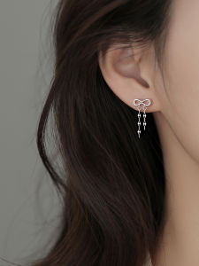 Luxurious 925 Sterling Silver Butterfly Knot Earrings for Women Elegant Fashion Jewelry Studs Earrings Trendy Accessory