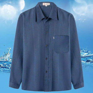 Áo Sơ Mi Vải Lanh Cotton Dài Tay Thường Ngày Cho Bố Trung Niên Và Cao Tuổi Mùa Xuân Thu Chống Thấm Nước Chống Bẩn