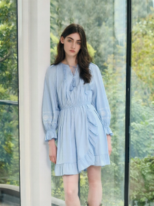 Vero Moda | Đầm Màu Đơn Giản 9 Tay Dài Phong Cách Nghỉ Lễ Mùa Thu
