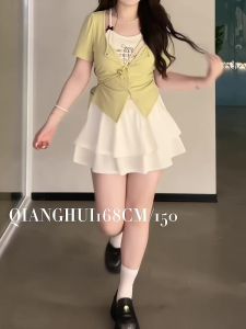 เสื้อยืดแขนสั้นผู้หญิงไซส์ใหญ่หวานและเผ็ดร้อน เสื้อผ้าทำงานสไตล์เกาหลี ทรงเข้ารูป ปกติ ฤดูร้อน สัมผัสที่สวมใส่สบาย