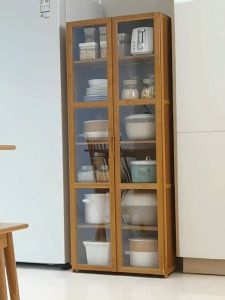 LACCOHUG Bamboo Kitchen Storage Cabinet 3/4/5/6/7 Layers Brown Household Large Capacity Storage Rack