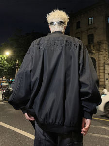 American Style Loose Fit Baseball Jacket Mens Spring Autumn Trendy Hiphop Zipper Workwear Top Youth Popular Long Sleeve