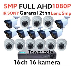 PAKET CCTV 16 CHANNEL 16 KAMERA AHD 5MP 1080P IC SONY FULL HD
