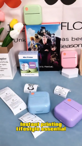 SG-SELLER Mini Portable Printer Bluetooth Smart Pocket Inkless Thermal Printer for DIY Scrapbook Travel Note List Label