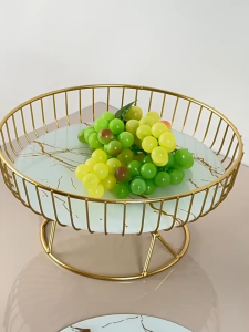 ceramic fruit dessert board decorative arrangement boardwith gold bracket