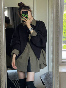 Spring Autumn New Style Dopaamine High-End Salt System Youthful Shawl Shirt Set Anti-Aging Fashionable Womens Ensemble