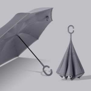 MOLORE | Reversible Long Handle Umbrella Double Layer Waterproof Large Adult Solid Car Rain Umbrella