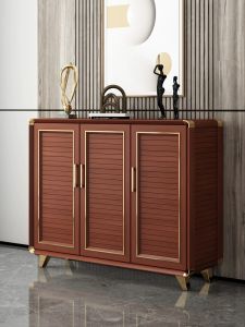 Aluminum Alloy Shoe Cabinet Walnut Color Door Entrance Cabinet Custom Large Capacity Balcony Ark For Home Waterproof and Sun Protection Locker