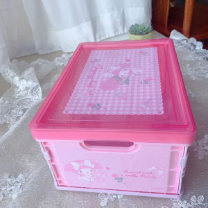 Sanrio Storage Box Sliding Door Side Open Meow Meow Dog Snack Miscellaneous Storage Box Miniso Plastic Rectangular Cartoony