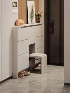 YANGYING | Super Thin Slim Entry Shoe Storage Cabinet with Bench