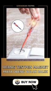 Obeng bolak balik MOTIF AMERCIA USA 2 fungsi plus minus + - jumbo multi fungsi murah gagang jumbo