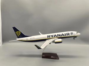Toy Plane 47cm B737 Aircraft Model Ryanair Ireland B737-800 Airlines Resin Toys Boys Kids Die-Cast Resin Airplane With Led Light