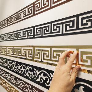 Acrylic Wall Stickers Self Adhesive 3D Mirror Decorative Strip TV Background Wall Waterproof Living Room Bathroom Waistline