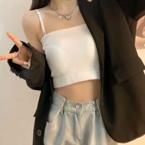 เสื้อชั้นในเกาะอกรุ่นถอดสายได้ บราเกาะอกผ้ายืด สายเดี่ยวถอดสายได้ เสื้อเกาะอกมีฟองน้ำในตัว ใส่สบาย