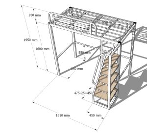 Loft bed customize.with shelf singapore/bomb shelter/helper loft bed/smaller room bed