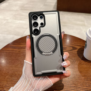 360° Rotating Silicone Phone Case Full Protection Stand Anti-Fall Creative S25 Ultra Edge Cover S23 Ultra Full Wrap Protection