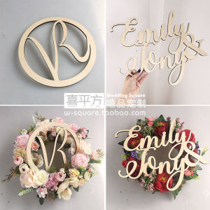 Xi Square Creative Stylish Custom Wedding Wooden Hanging Decoration Letter Card Wedding Car Garland Decoration Name Wooden Board