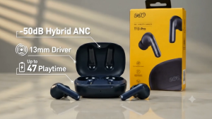 QCY T13 Pro TWS Earbuds Bluetooth 6.0 Hybrid ANC Clear Calls & Deep Bass