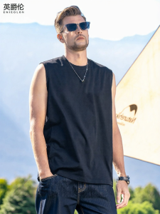 Enjeolon | Heavy Cotton Retro Wide Shoulder Sleeveless T-Shirt 270g