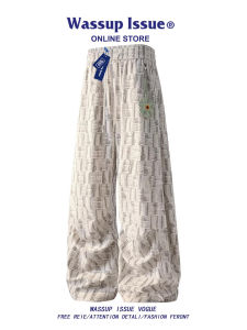 Quần Dài Chân Thẳng Phong Cách Mỹ In Tie-Dye Caro Rộng Rãi Cho Đôi