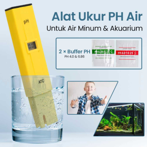 Meter pH Digital Portabel untuk Air Minum dan Akuarium dengan Buffers