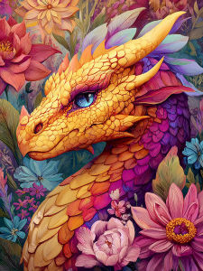Huacan Flower Diamond Painting Dragon Handmade Gift New Arrivals 2025 Full Square Round Diamond Mosaic Decoration
