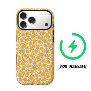 BILIBILI | Full Daisy Cream Background Phone Case for iPhone 18 17 16 15 14 13 12 11 Air Pro Max Plus Double-layer Cover