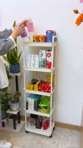 ชั้นวางของรถเข็นพลาสติก 3/4/5ชั้น รถเข็นของ พร้อมล้อเลื่อน+ที่จับ เคลื่อนย้ายสะดวก ใช้ในสถานการณ์ต่างๆ DD16