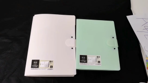 2 in 1 A4 Long Expanding File Folder with Long Clipboard File Organizers Waterproof PP Material School Supplies