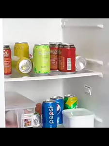 Refrigerator Hanging Shelf Expandable Double Row Can Beverage Storage Organizer Kitchen Organizer Multipurpose Can Dispenser