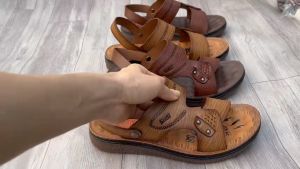 Dép Da Nam Trung Niên Cao Cấp Đế Đúc Nguyên KhốiDép Nam Da Bò Cao Cấp Hàng Hiệu Nâng Chiều Cao 3CM ( BH 1 Năm )