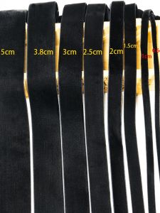 High Quality Encrypted Single Side Velvet Ribbon Black Velvet Flocking Weaving Edge Butterfly Knot Shoe Cap Clothing Accessories