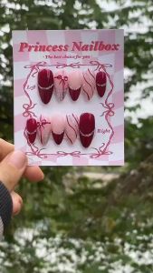 PrincessNailbox[mãTP14]móng úp sơn gelthiết kế thủ công(tặng keodũamiếng dángiấy lau…)