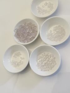 100Pcs Clear Transparent Plastic Fishing Cross Beads Oval Line Stopper Beads for Sea Freshwater Fishing Rig Accessories