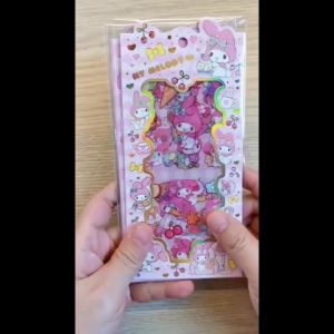 STIKER KUROMI MY MELODY CINNAMOROLL PET DECORATION SANRIO ISI 4 LEMBAR TRANSPARANT SUDAH CUTTING