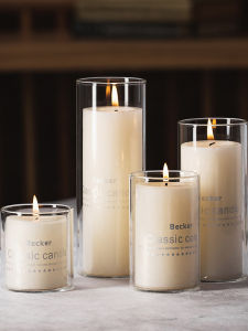 Elegant European Style High Borosilicate Glass Candle Holder Wedding Restaurant Decor Transparent Simple Sophistication