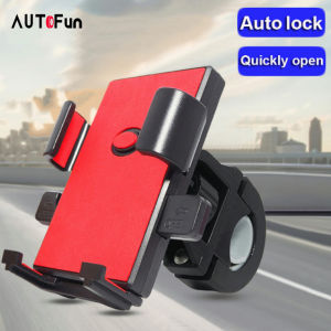 AUTOFun Universal Holder HP Motor Braket Navigasi Sepeda Motor Braket Penjepit Stang Sepeda Motor Phone Holder Stand Mount Bracket