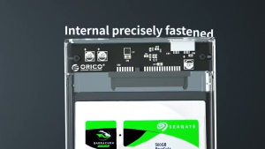 กล่องใส่ HDD USB 3.0/2.0 External Box Hard Drive 2.5 กล่องใส่ฮาร์ดดิส External Hard Drive เชื่อมต่อคอมพิวเตอร์ SmartTV โปร่งใส สีดำ